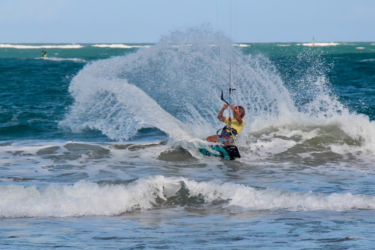straps and pads on a kiteboard